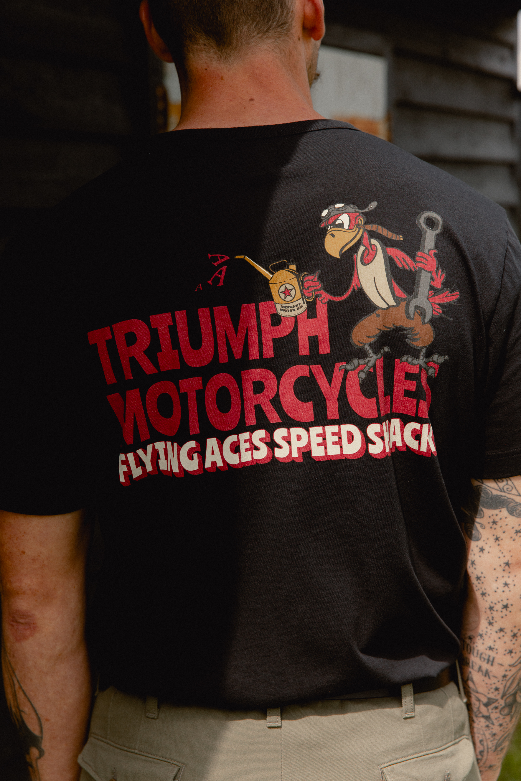 Flying Aces Graphic Tee in Black | Triumph Heritage