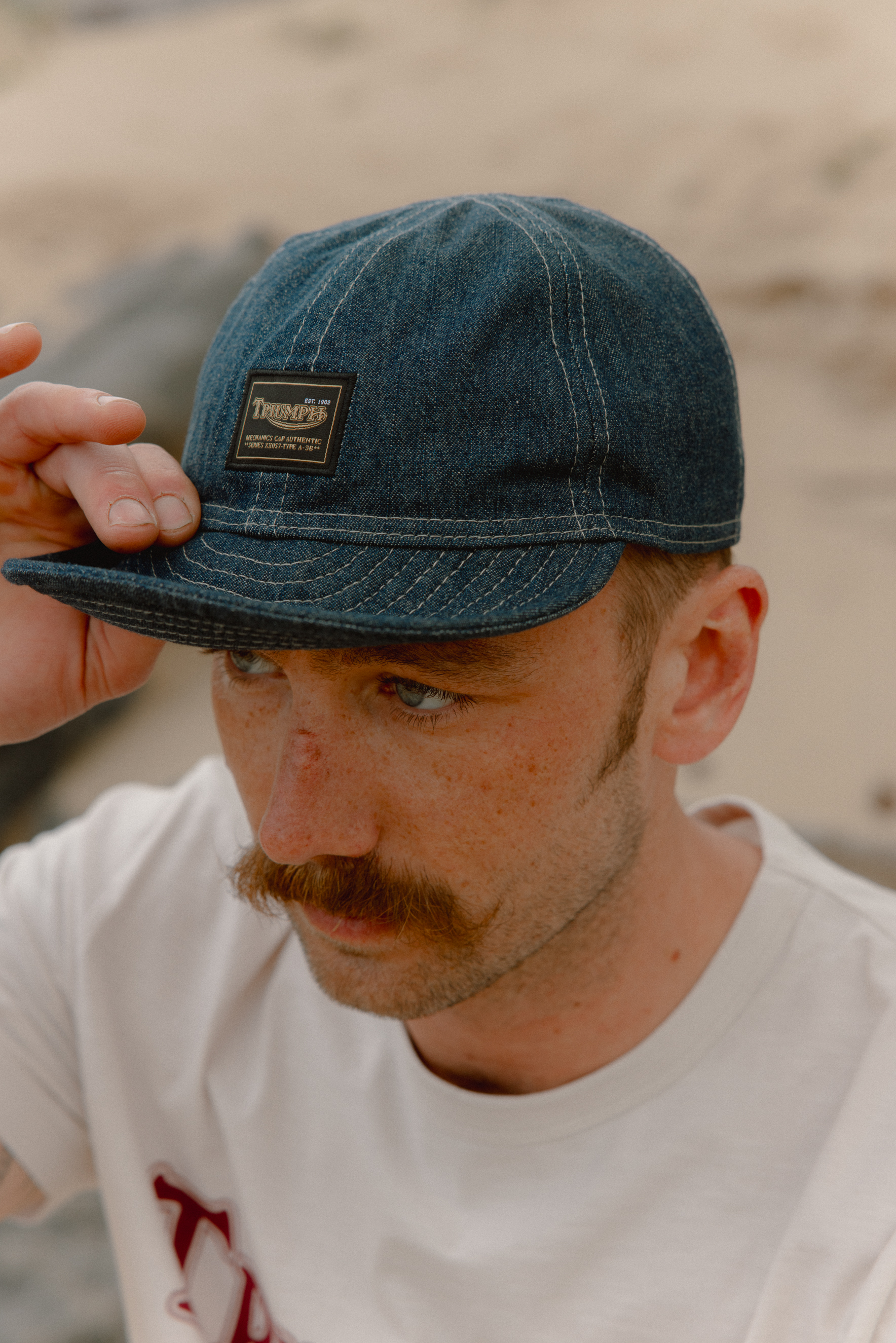 Oilys Denim Mechanics Cap | Triumph Heritage