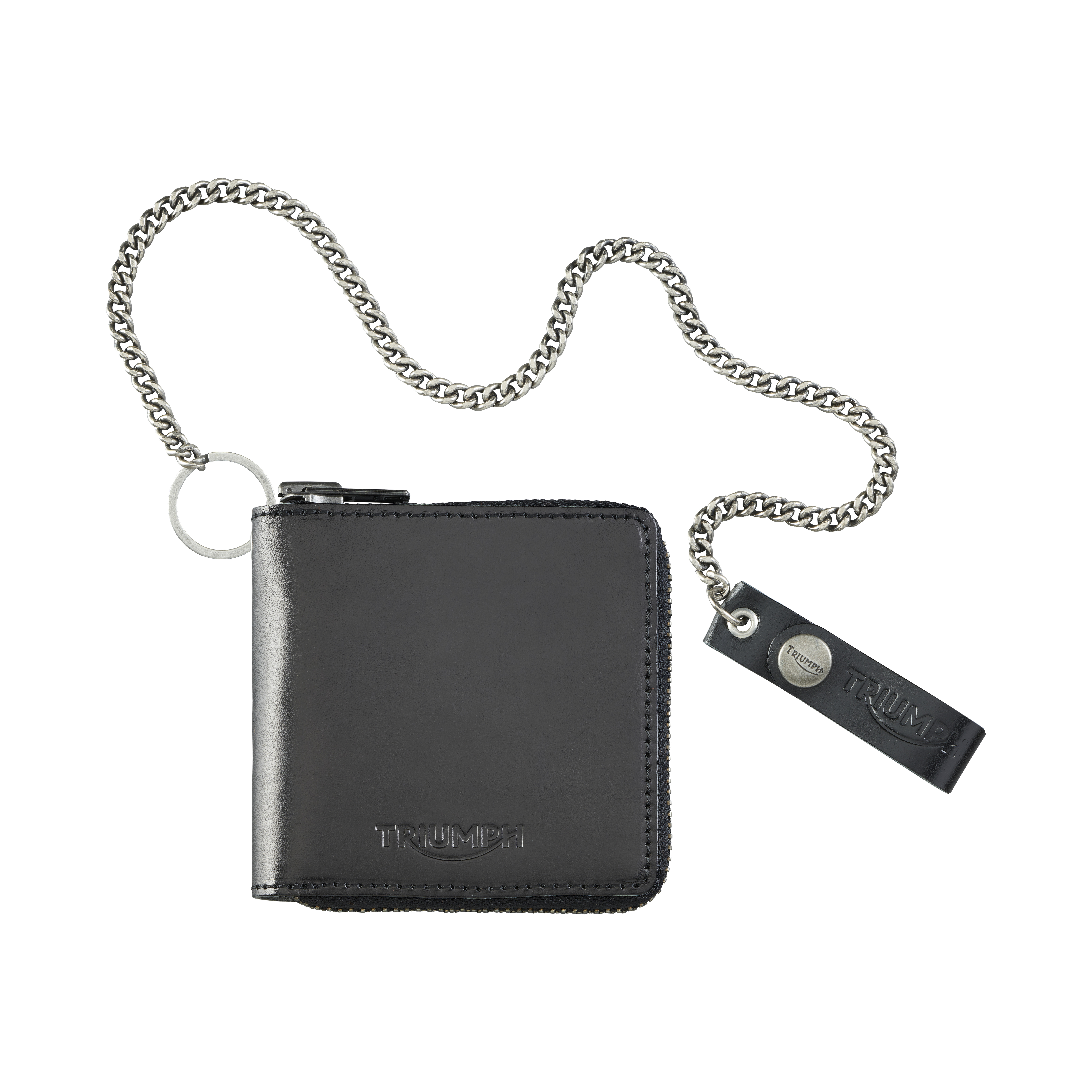 Square Zip Leather Wallet in Black | Leather Accessories