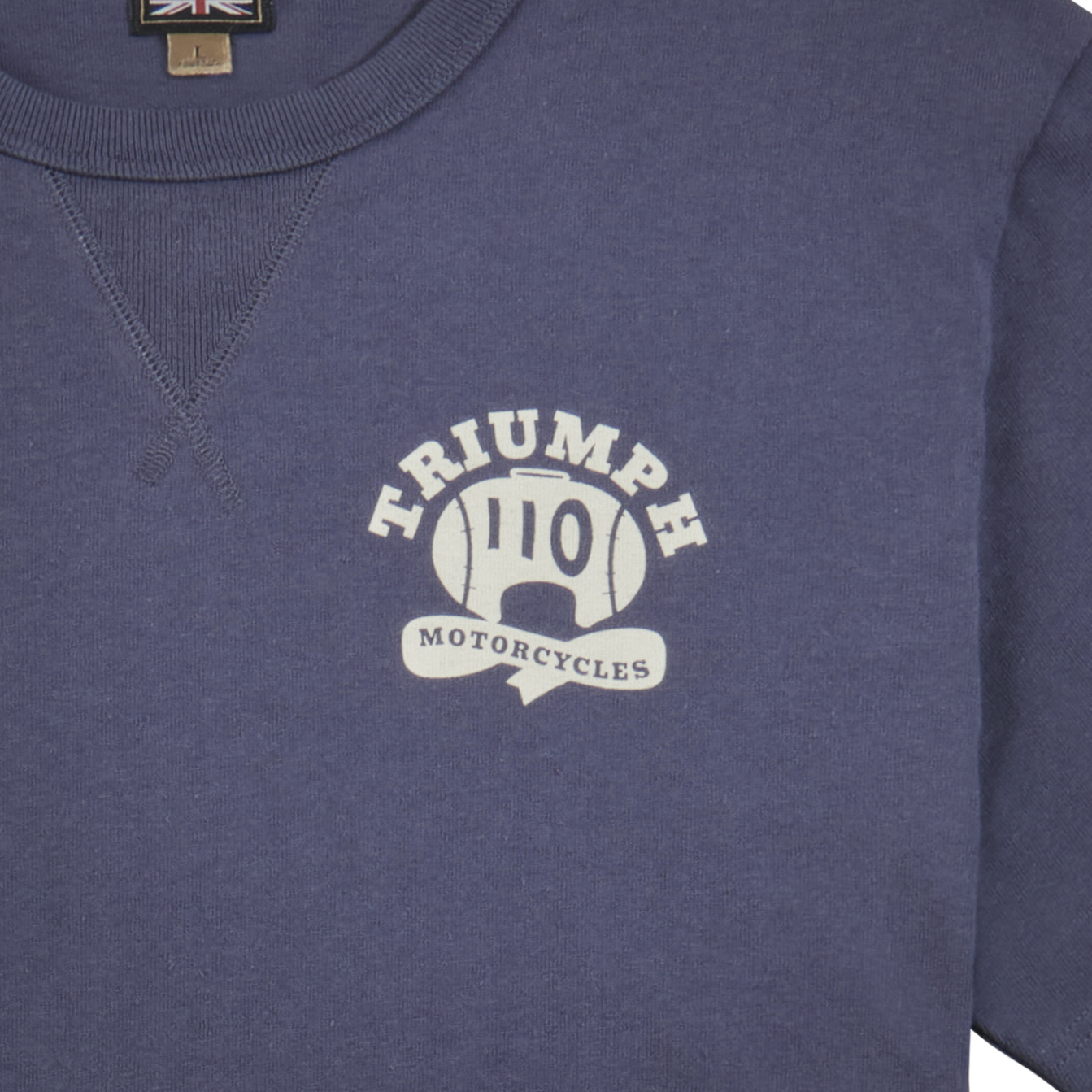 Crest Tank Heavyweight Logo Tee in Washed Indigo | Triumph Heritage