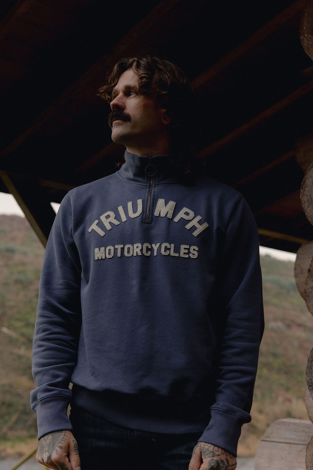 Ribble Quarter Zip Heavyweight Logo-Sweatshirt in