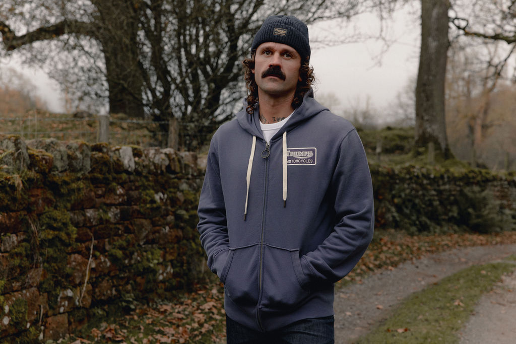 Campus Full-Zip Hoodie in Washed Indigo | Triumph Heritage