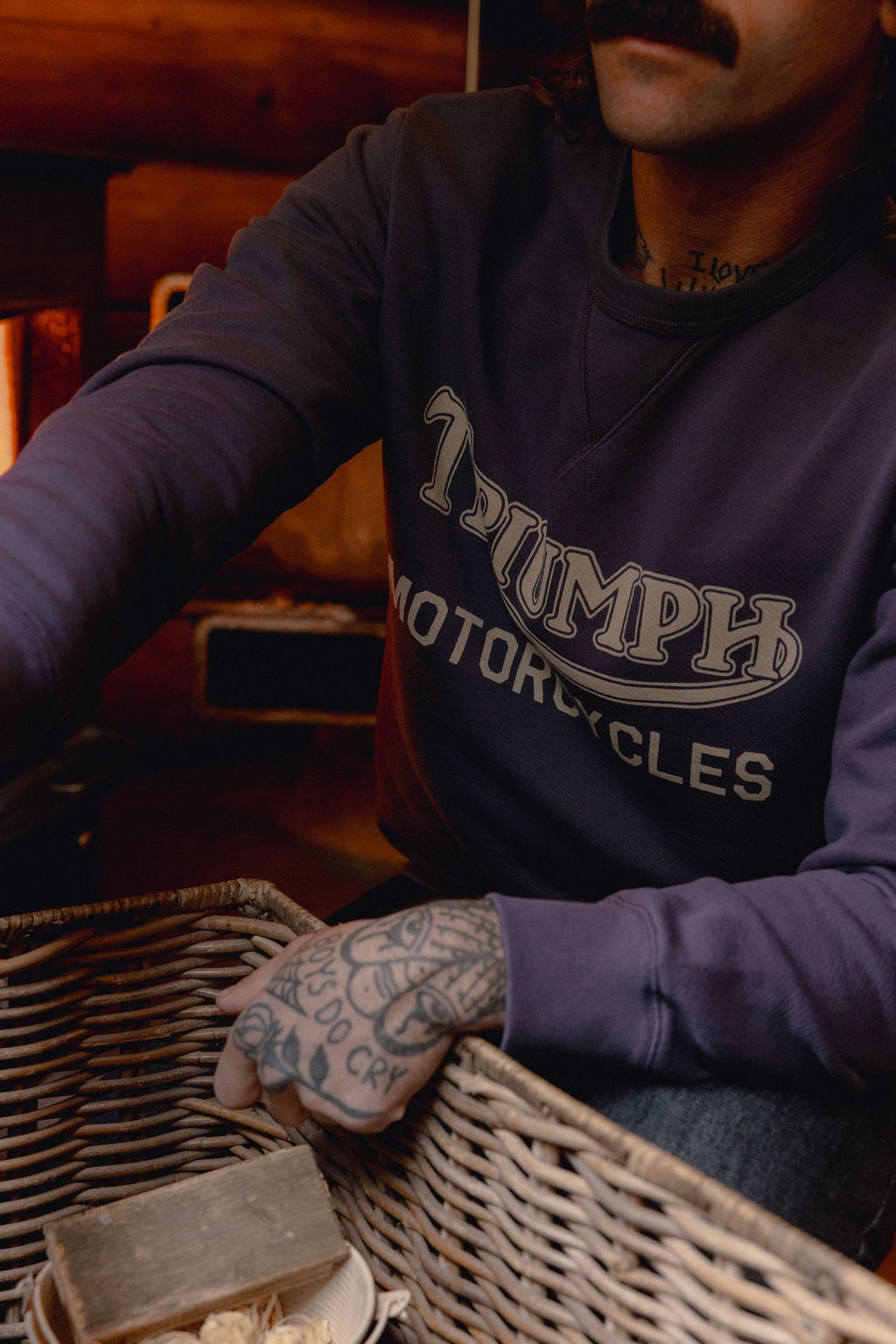 Sweat à col rond Radial fauve | Triumph Heritage