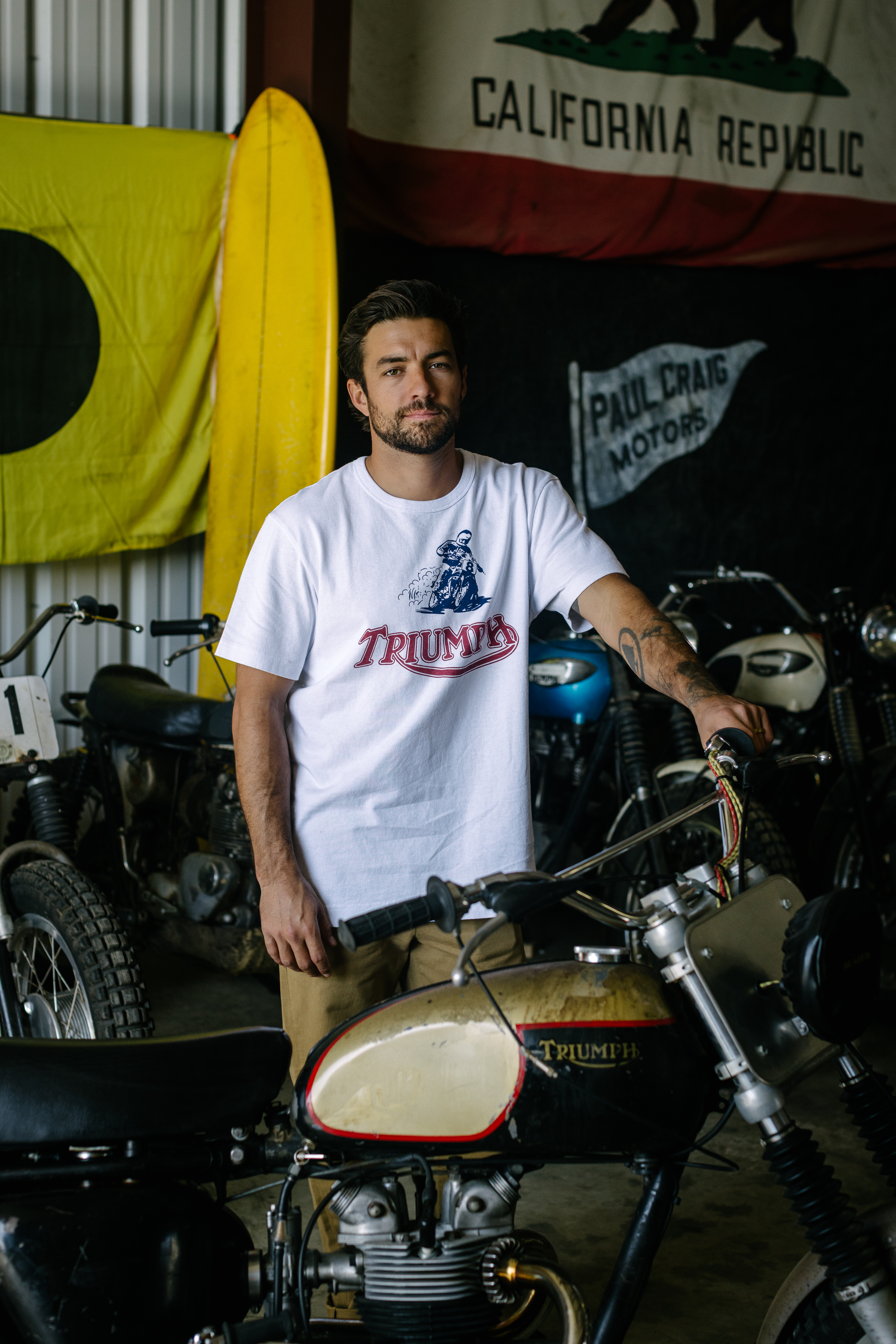 Archive Heavyweight Graphic Tee in White | Triumph Heritage
