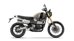 CGI of the Triumph Scrambler 1200 XE in Matt Sandstorm and Matt Jet Black