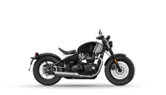 CGI of the Triumph Bonneville Bobber in Ash Gray and Jet black