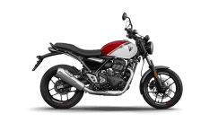 Triumph X Bajaj Speed T4 in Lava Red Gloss and Pearl Metallic White RHS