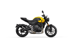 Trident 660 in Cosmic Yellow right hand side